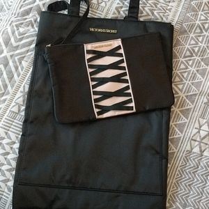 Victoria's secret tote with cosmetic bag.